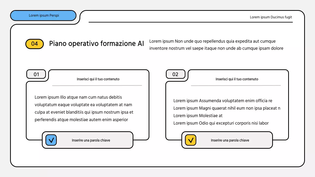 Kit di presentazione dei rapporti di formazione ordinati in blu e giallo