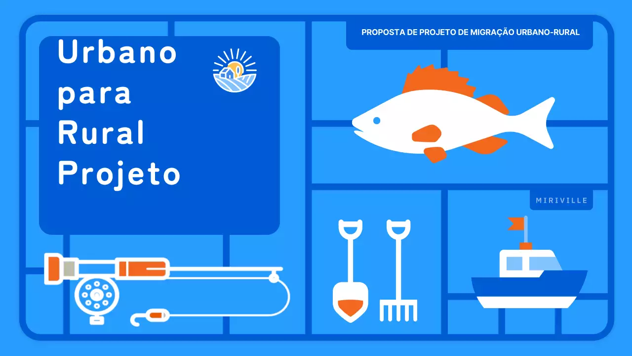 Proposta de negócio de aldeia agrícola em estilo brinquedo azul claro