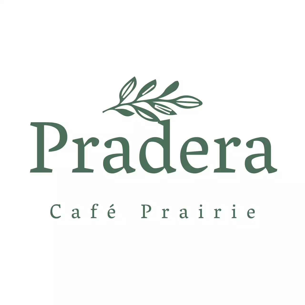 Ilustración de estilo emocional en verde y blanco para una cafetería