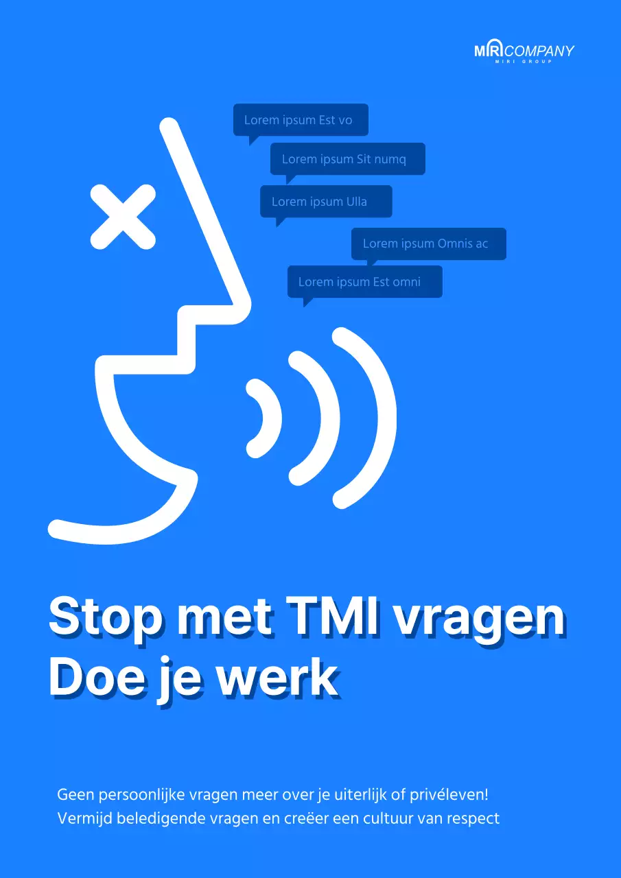 Een eenvoudige bedrijfscultuurcampagne met een coole blauwe achtergrond