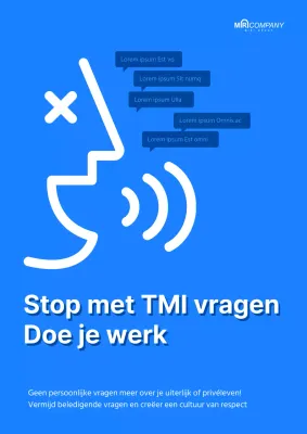 Een eenvoudige bedrijfscultuurcampagne met een coole blauwe achtergrond