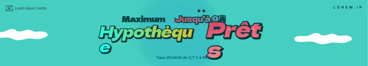 Bannière vidéo animée gif d'hypothèque bleu clair et rose