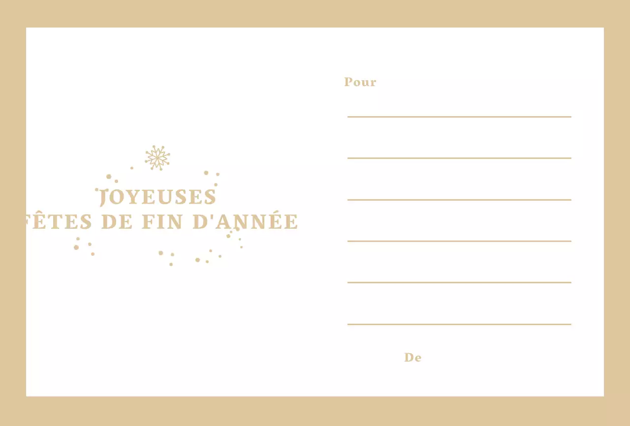 Carte postale du jour de l'an simple et blanche Carte postale du jour de l'an