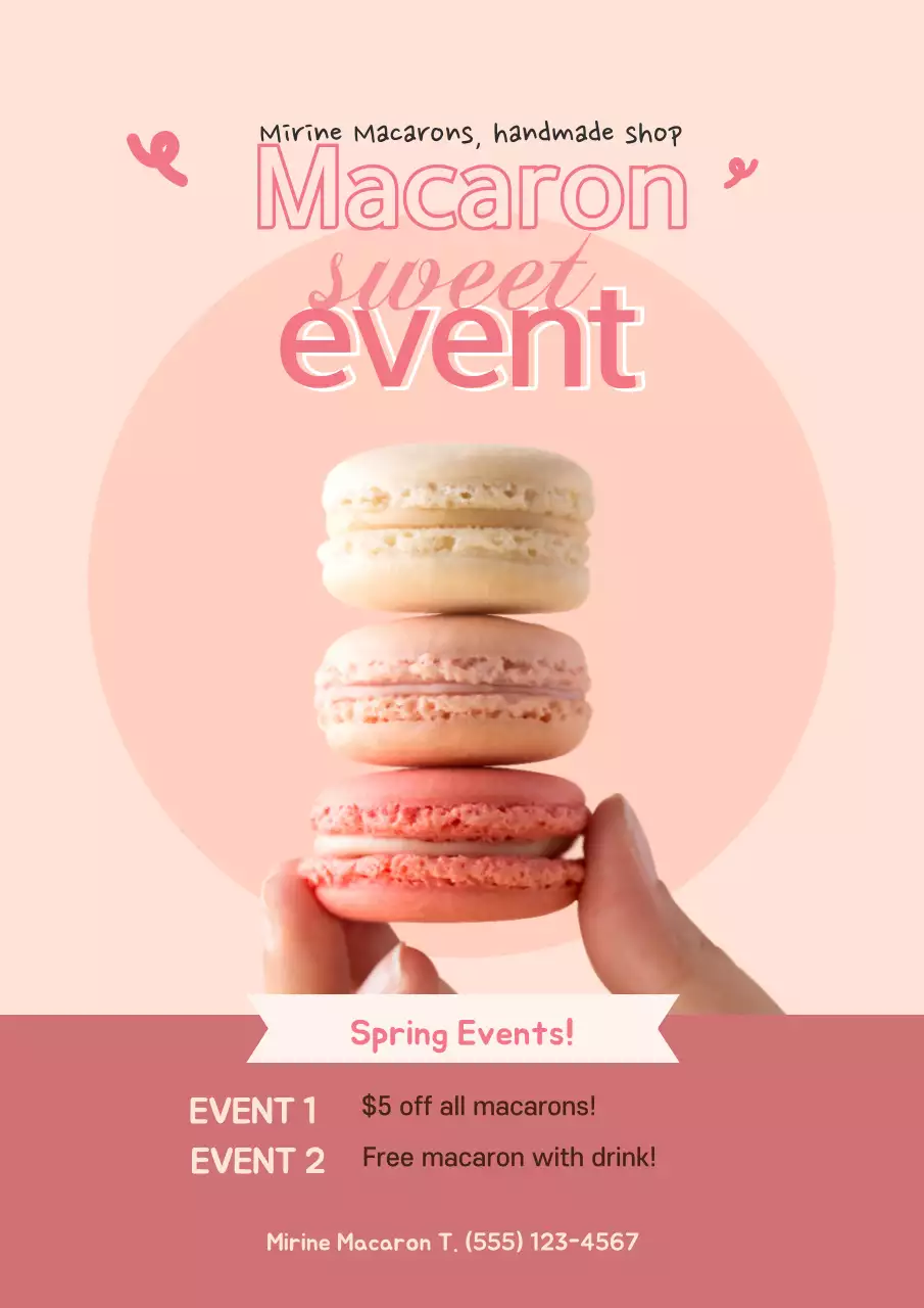 Khuyến mãi món tráng miệng dễ thương làm nổi bật hình ảnh màu hồng