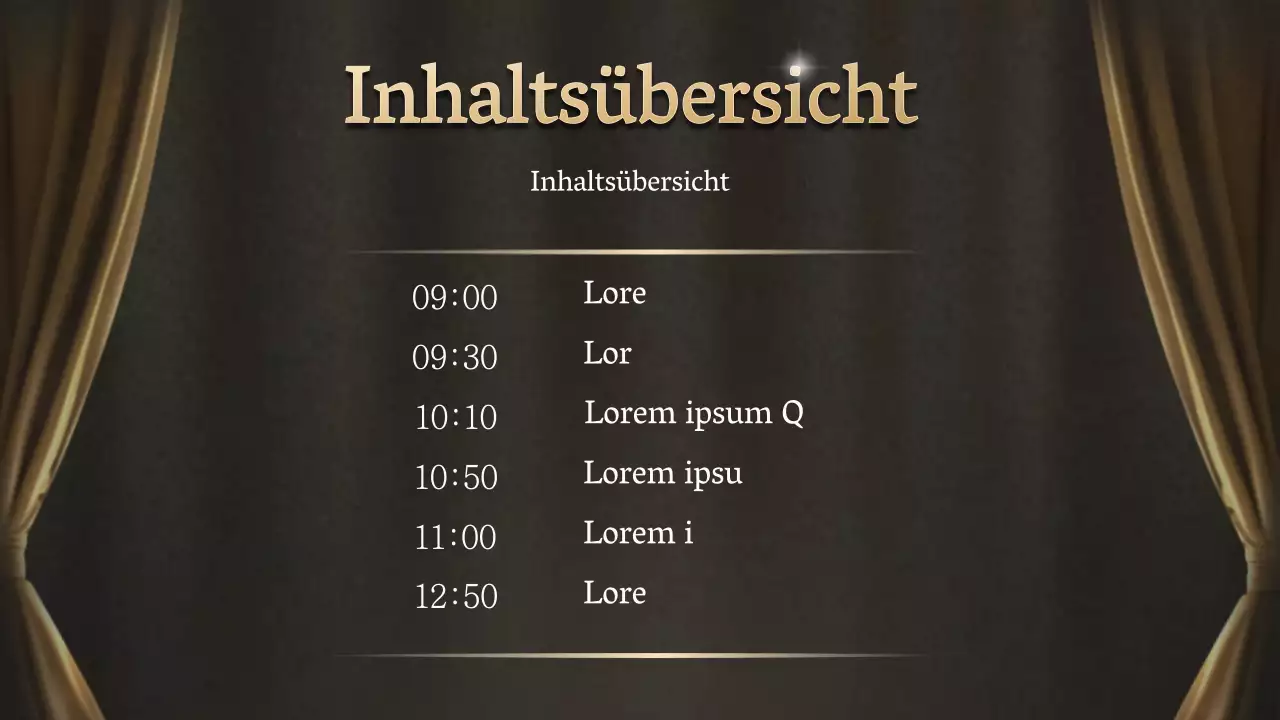 Ein Konzept für eine Soiree zur Preisverleihung in Gold und Schwarz