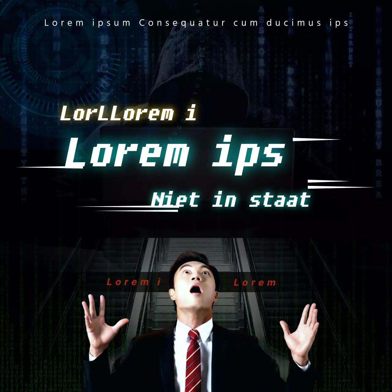 Een escape room thema met marineblauwe tinten en een concept voor vervroegd pensioen