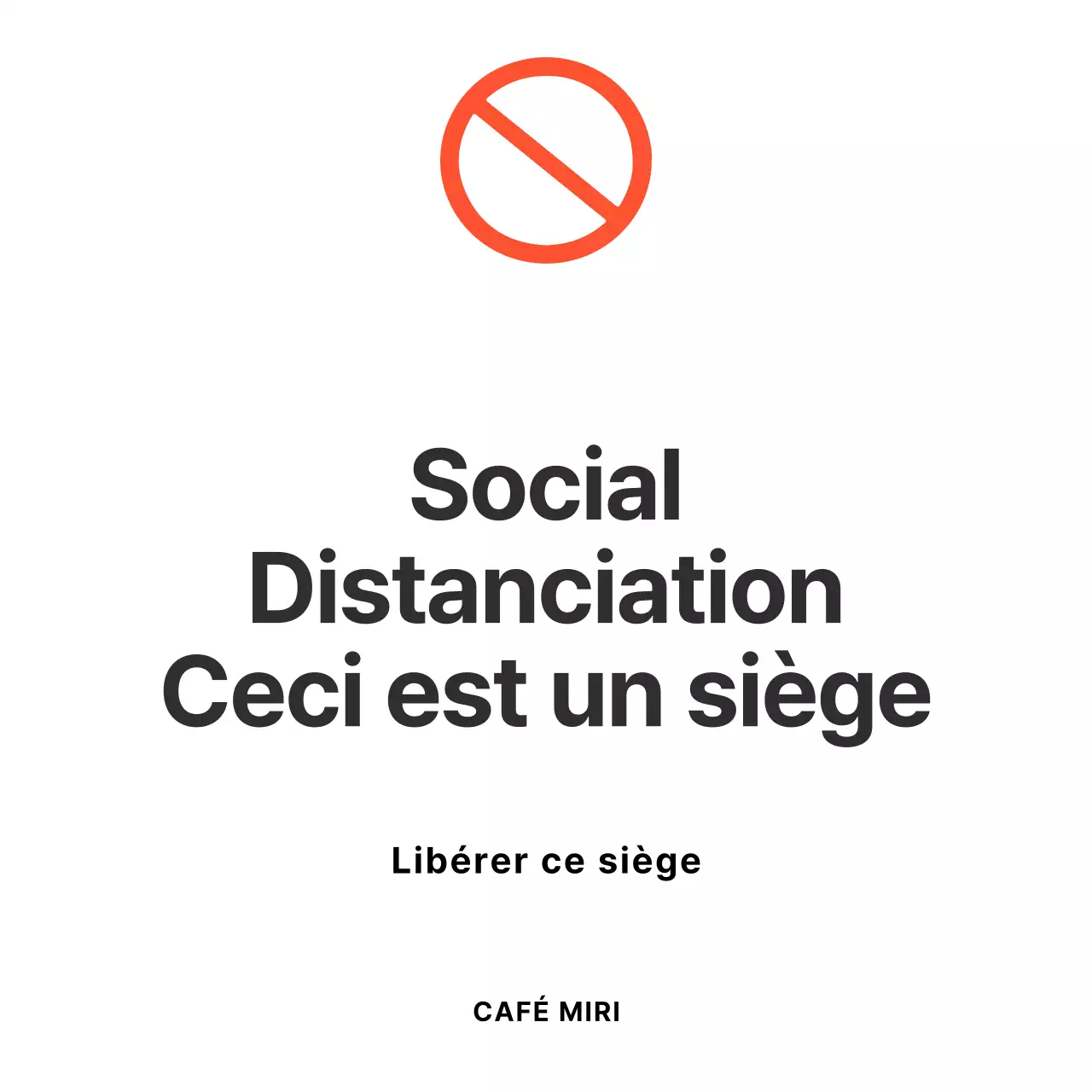 Support acrylique simple pour les panneaux d'éloignement social