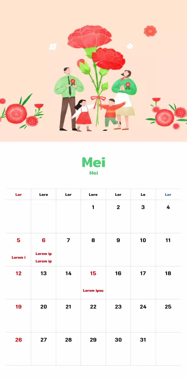 Een warme, geïllustreerde nieuwjaarskalender