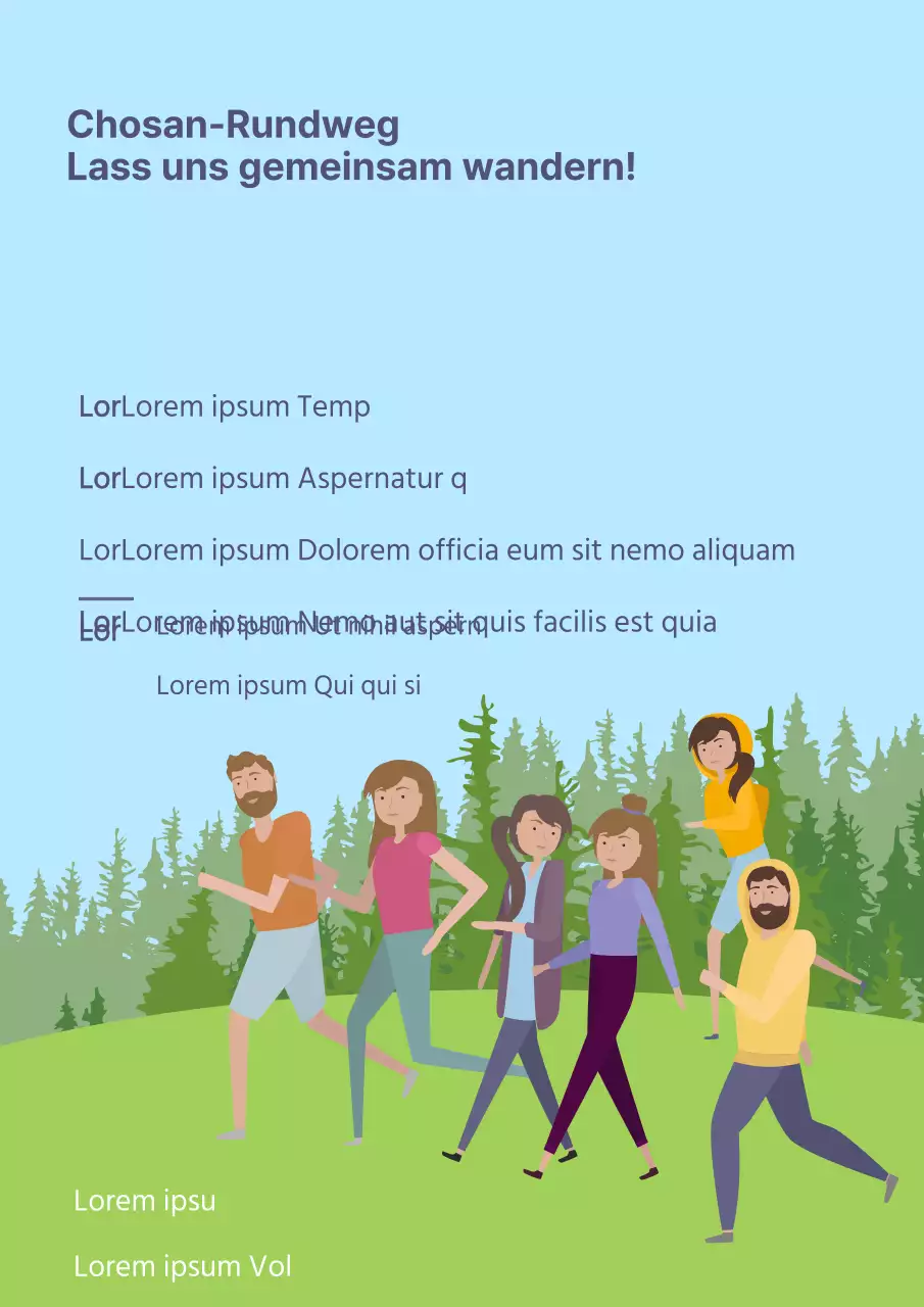 Ein einfaches, hellblau-grünes Plakat, das für den Ecopark-Walkathon wirbt