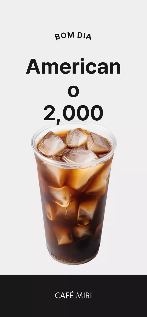 Promova o seu café com imagens de café e tipo de letra preto para um aspeto limpo