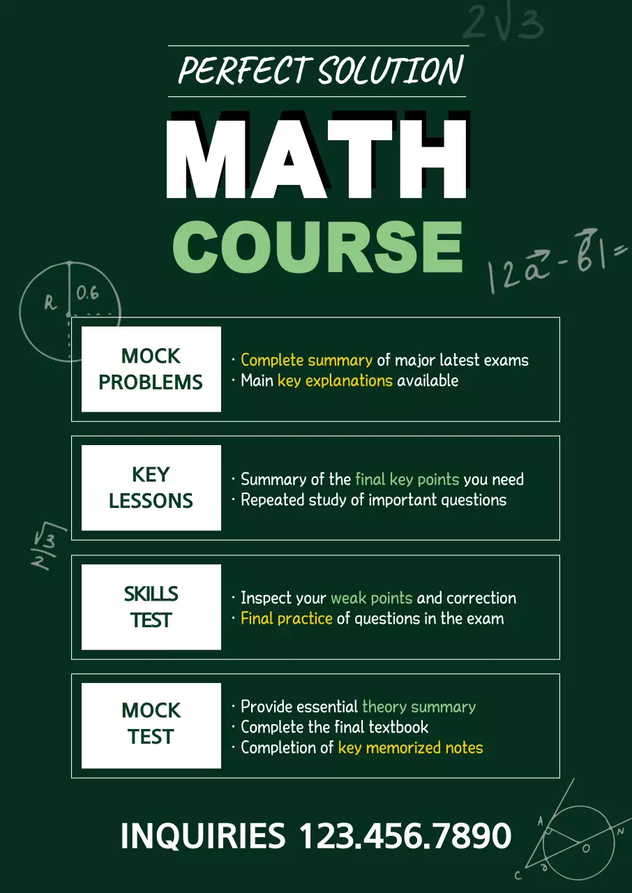 Green Modern Math Promotion Poster