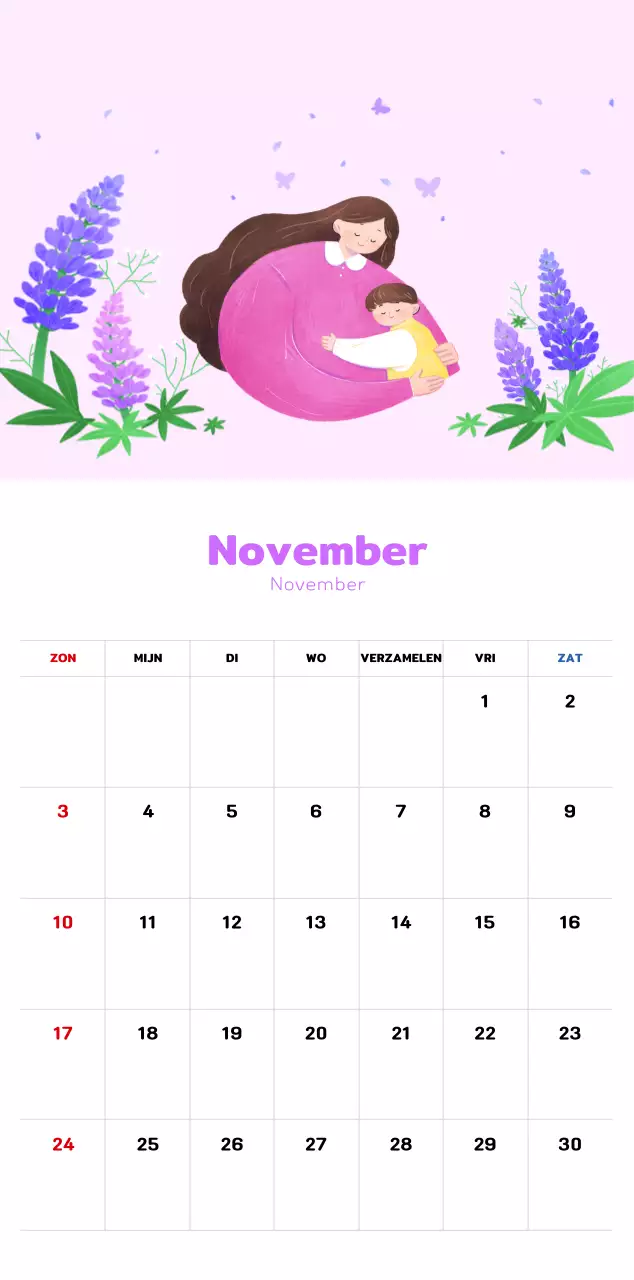 Een warme, geïllustreerde nieuwjaarskalender