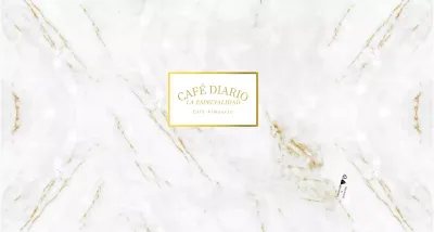 Para una cafetería de lujo en dorado y blanco