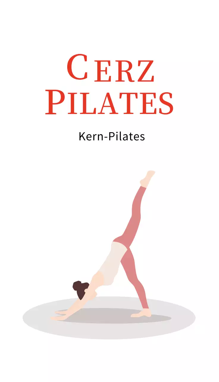 Rote illustrierte Pilates-Visitenkarte