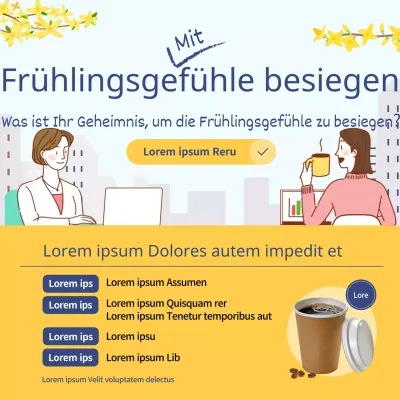 Gelbe saubere Illustration Frühjahrsaktion (Social Media Quadrate)