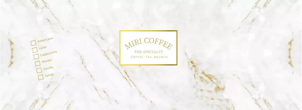 ホワイトゴールドのモダンな大理石模様のカフェ