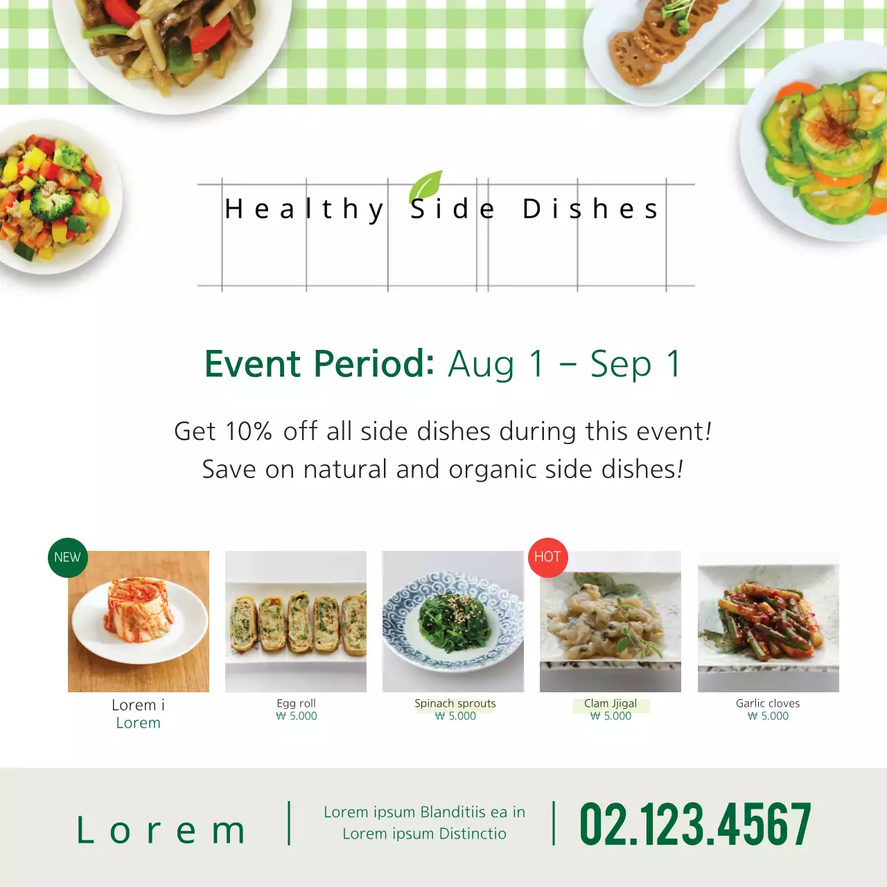 Biểu ngữ quảng cáo thực phẩm tối giản màu xanh lá cây