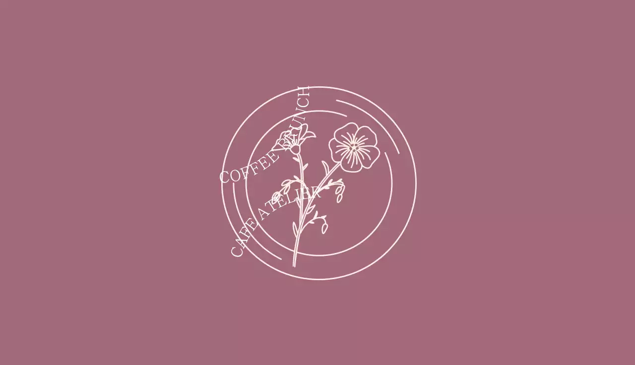 Pink illustration simple cafe