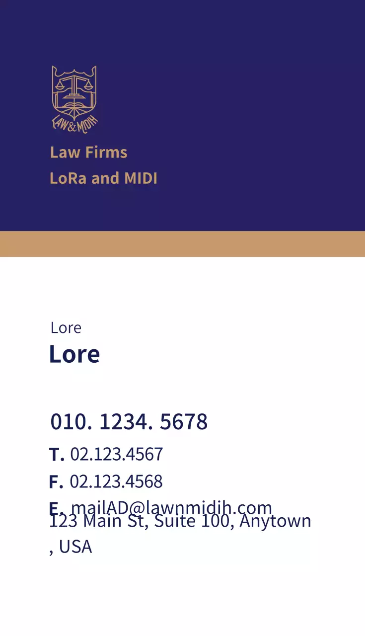 Kartu Nama Hukum Profesional Angkatan Laut