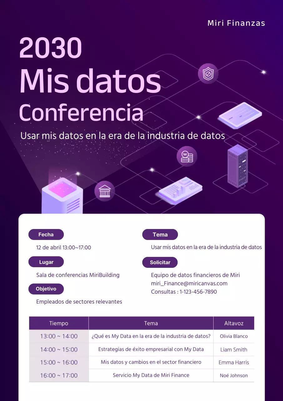 Guía de la Conferencia MyData, resaltada en morado