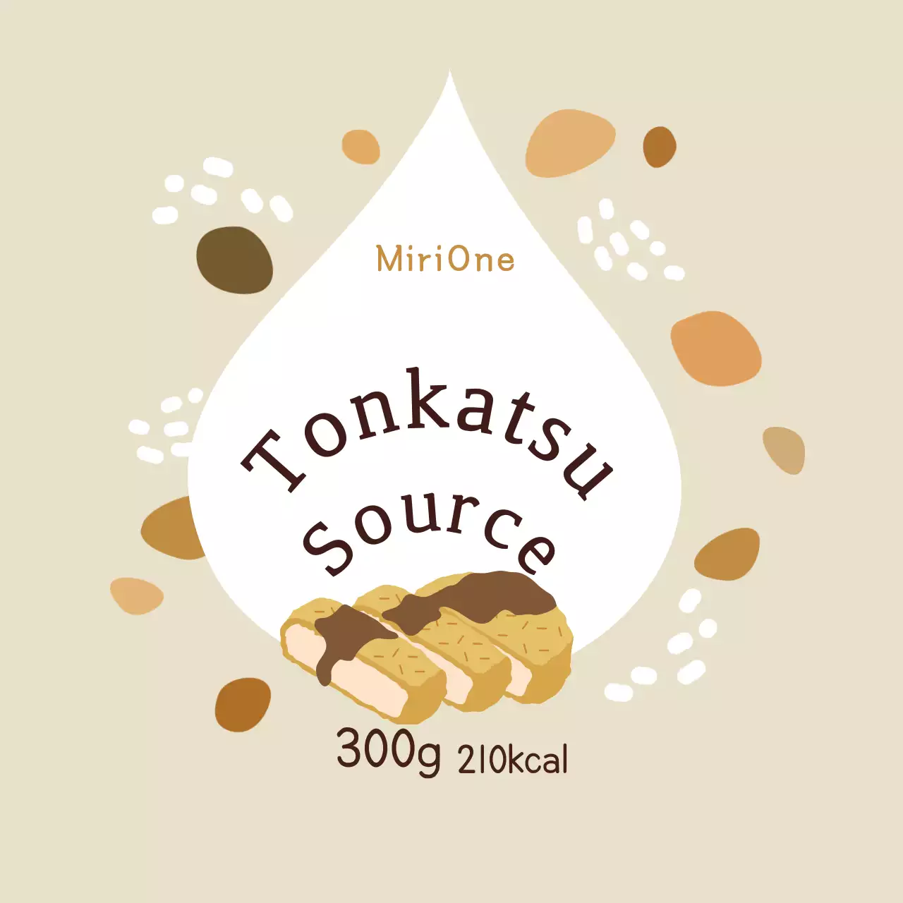 Cute and colorful brown pork cutlet sauce stickers