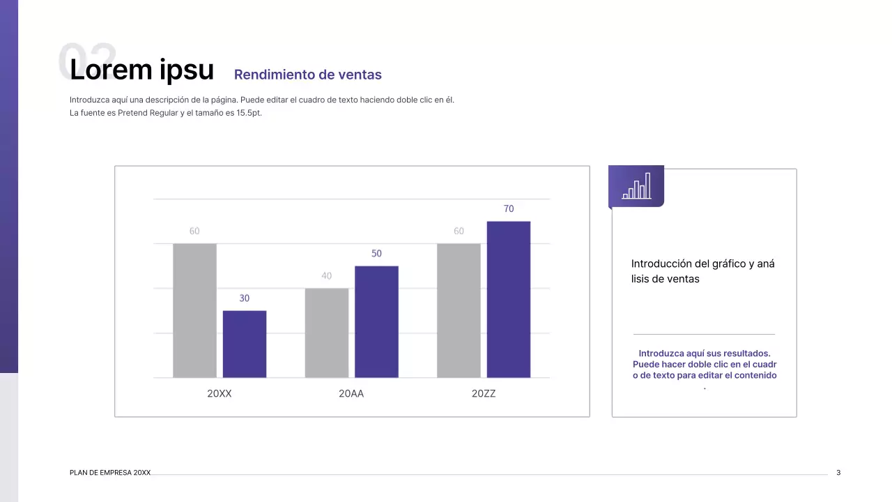 Kit de presentación de plan de negocio con concepto de índice de degradado púrpura