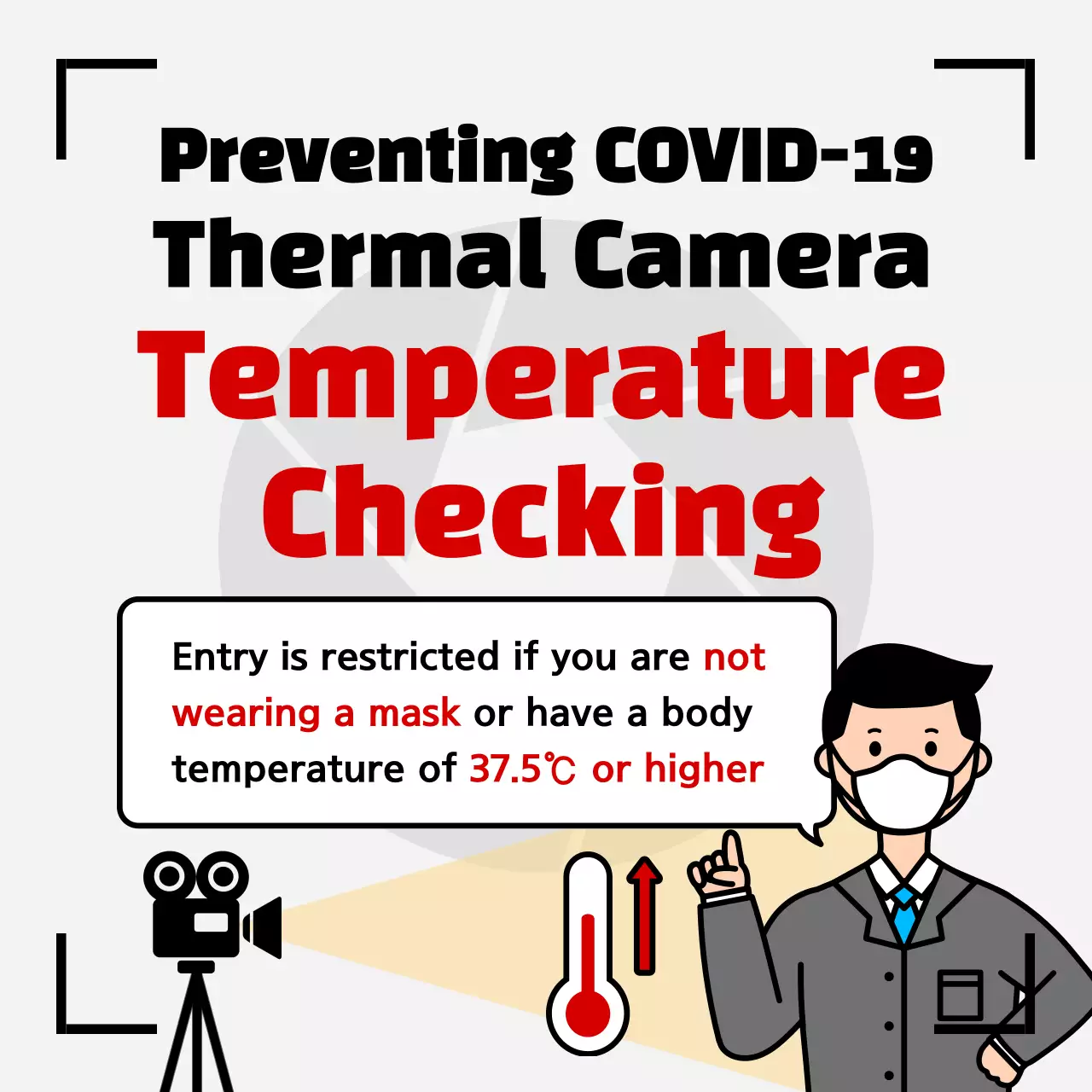 Red Modern Covid-19 Notice Social Media Post