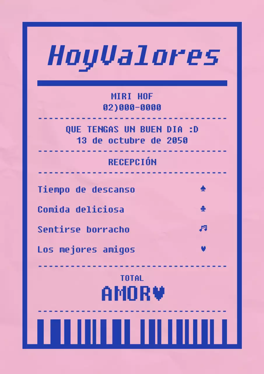 Interior del pub Hope, con concepto de recibo rosa y azul