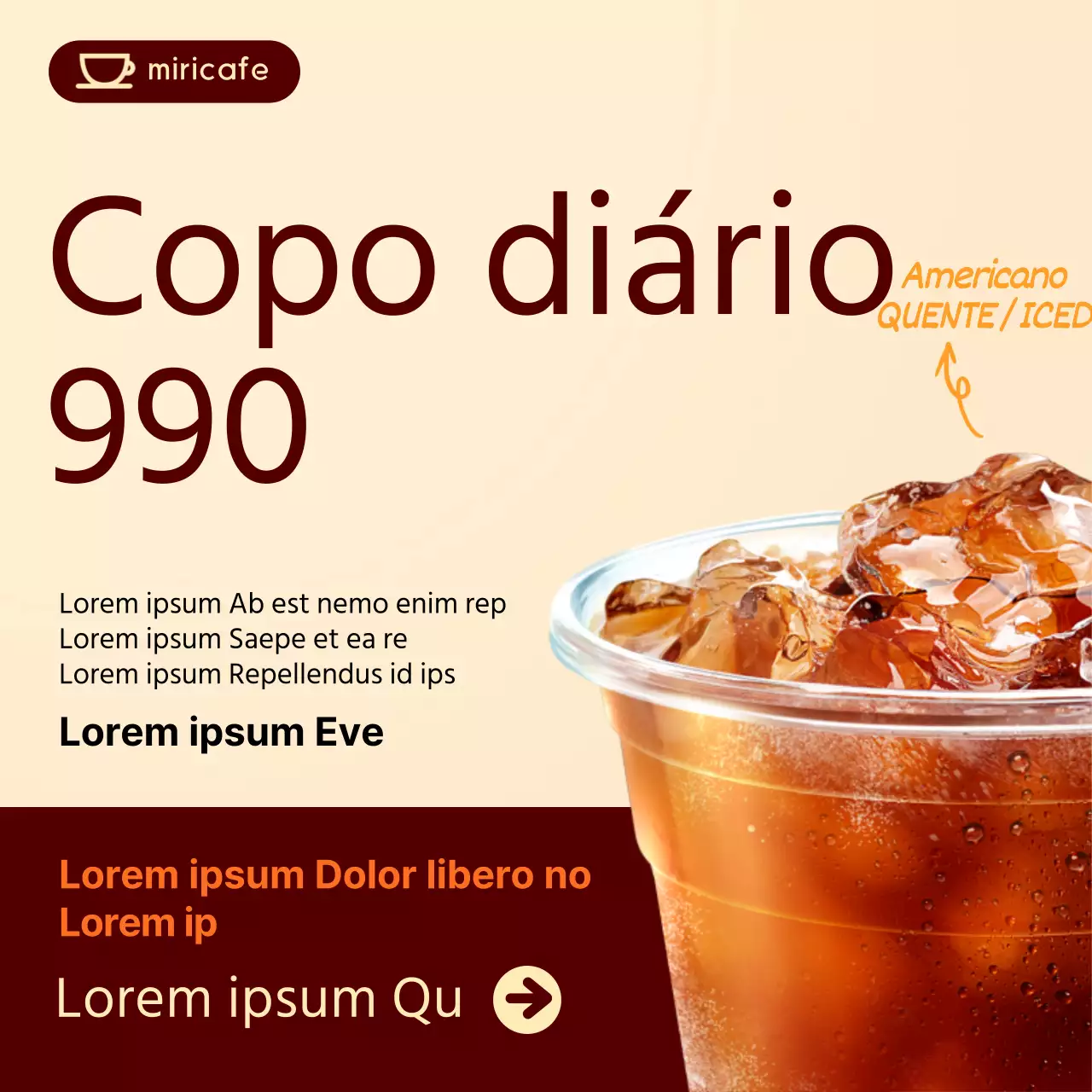 Café de assinatura em tons de amarelo e castanho