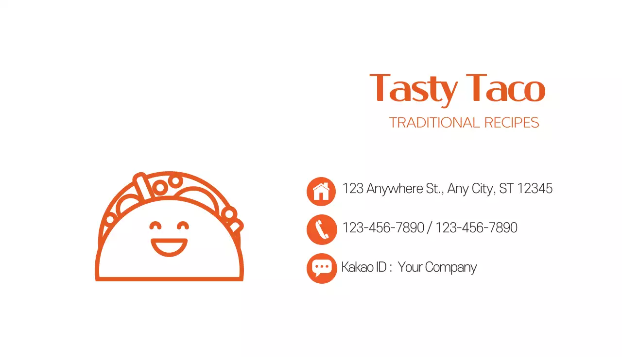 Orange Traditional Recipes Advertisement Business Card