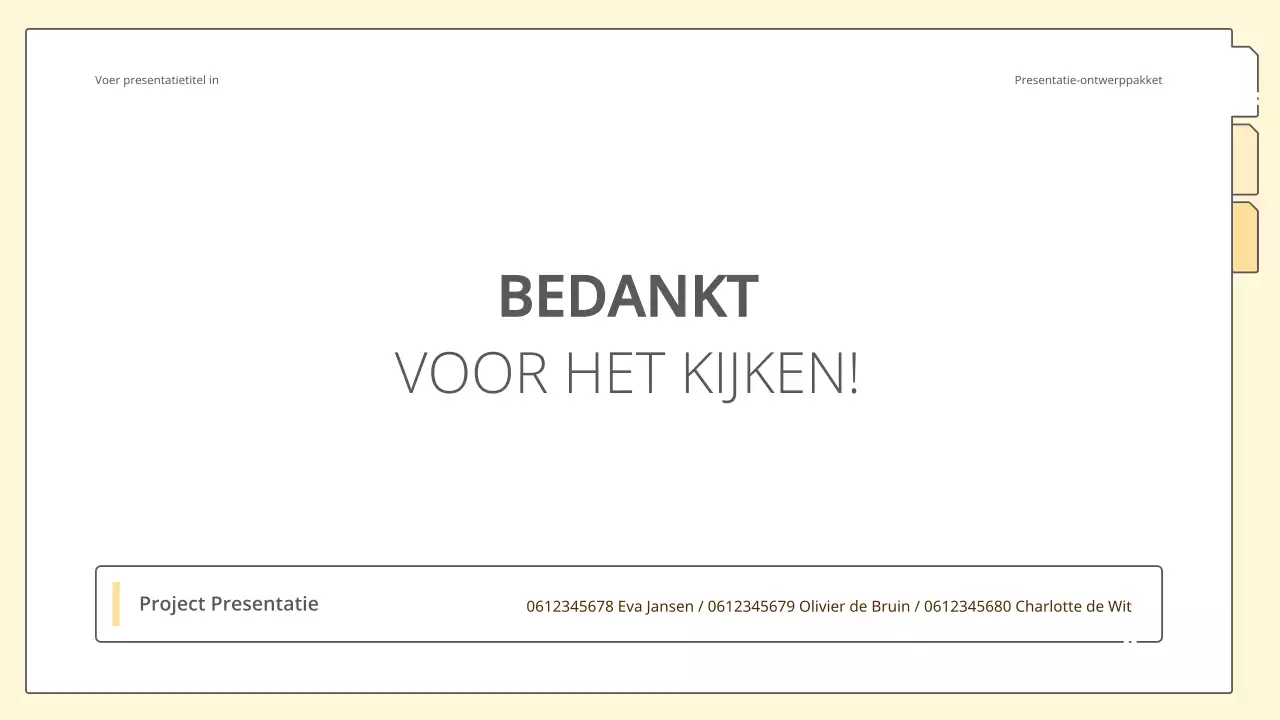 Strakke en eenvoudige presentatieset in geel