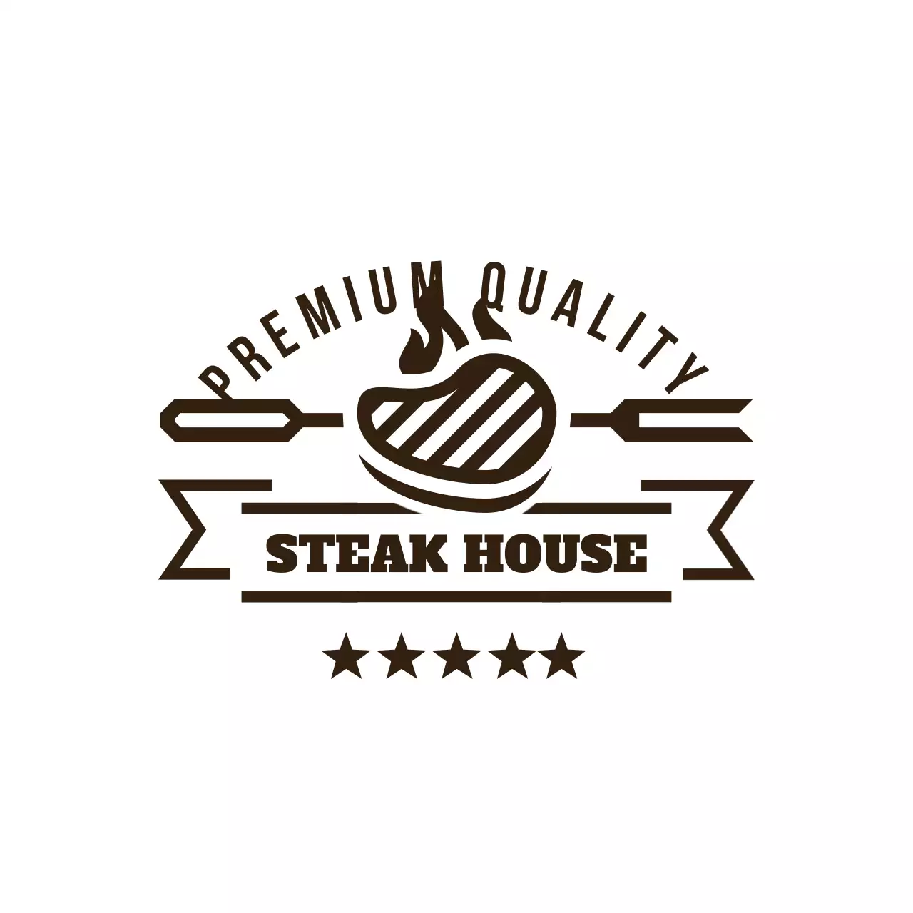 茶色 クール ステーキ ロゴ