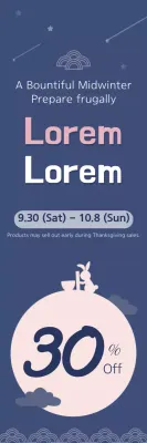 Banner de promoção de inverno minimalista da Marinha