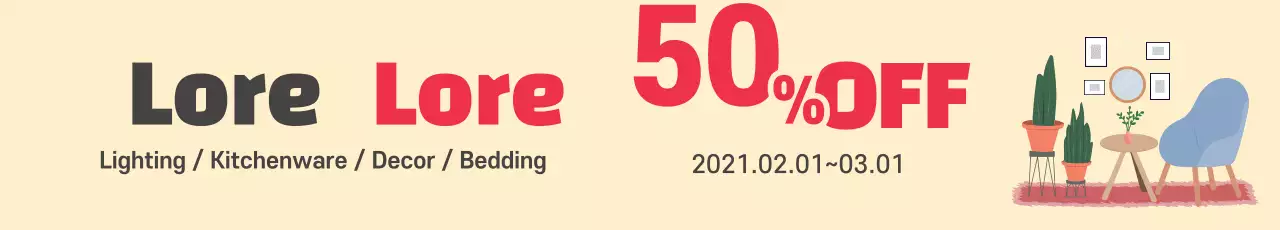 Orange Illustrations Clean interiors Promote a sale event