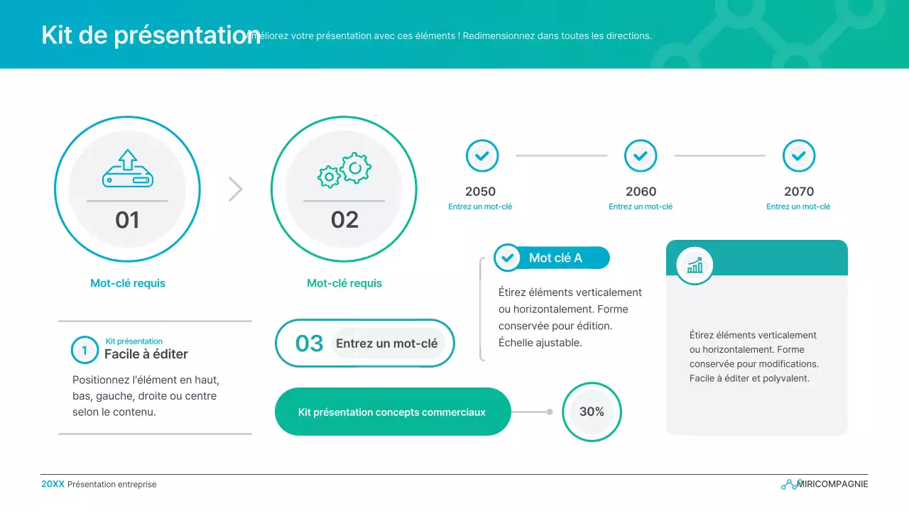 Présentation d'entreprise simple en dégradé de bleu clair et de vert