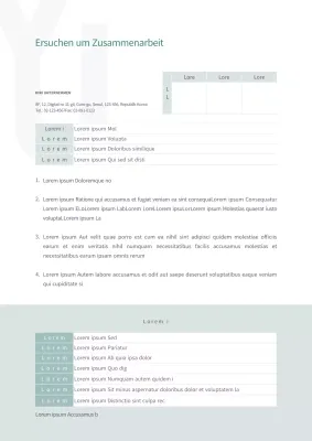 Eine klare und übersichtliche Aufforderung zur Zusammenarbeit in beruhigenden Grüntönen