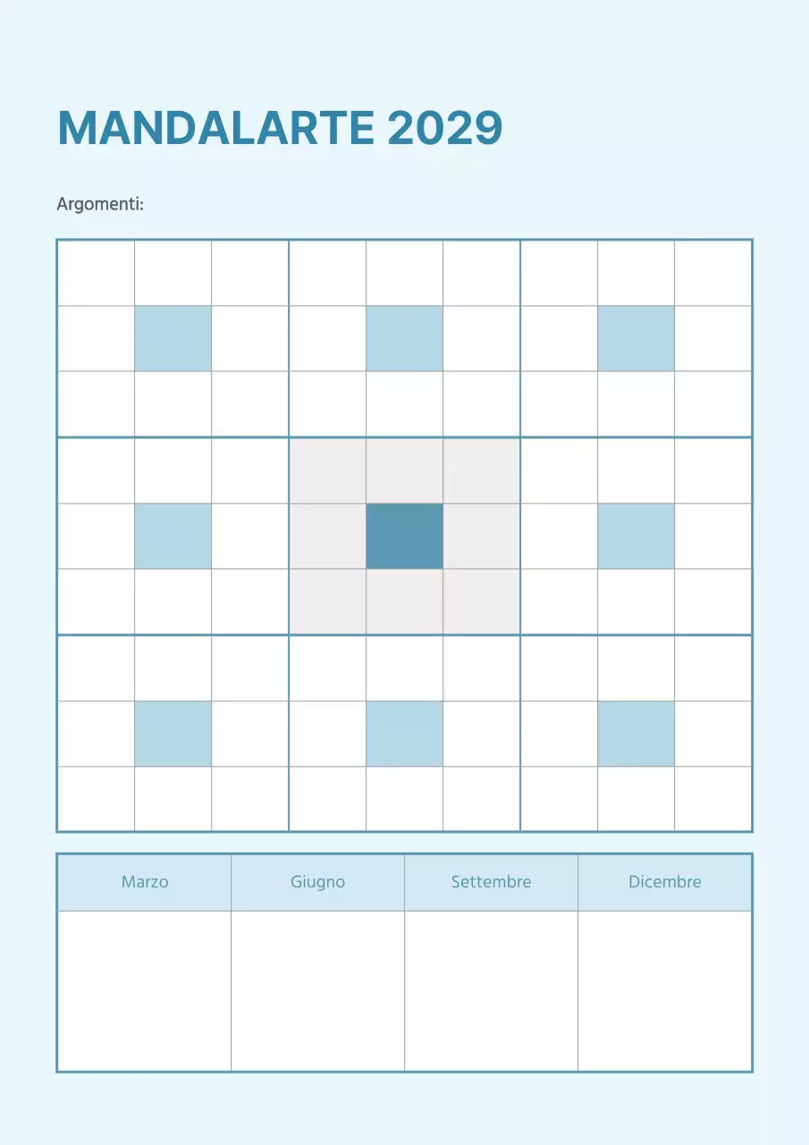 Un semplice mandala in azzurro e bianco