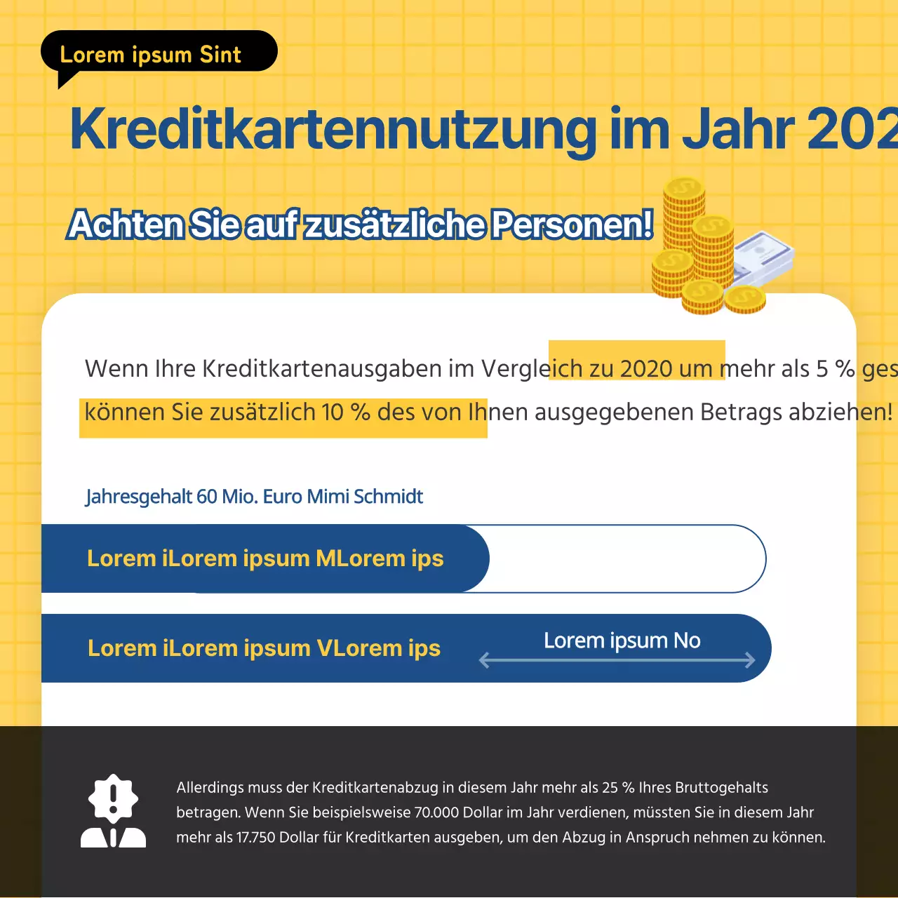 Gelbe und blaue Kreditkarten - Tipps für den Jahresendabgleich