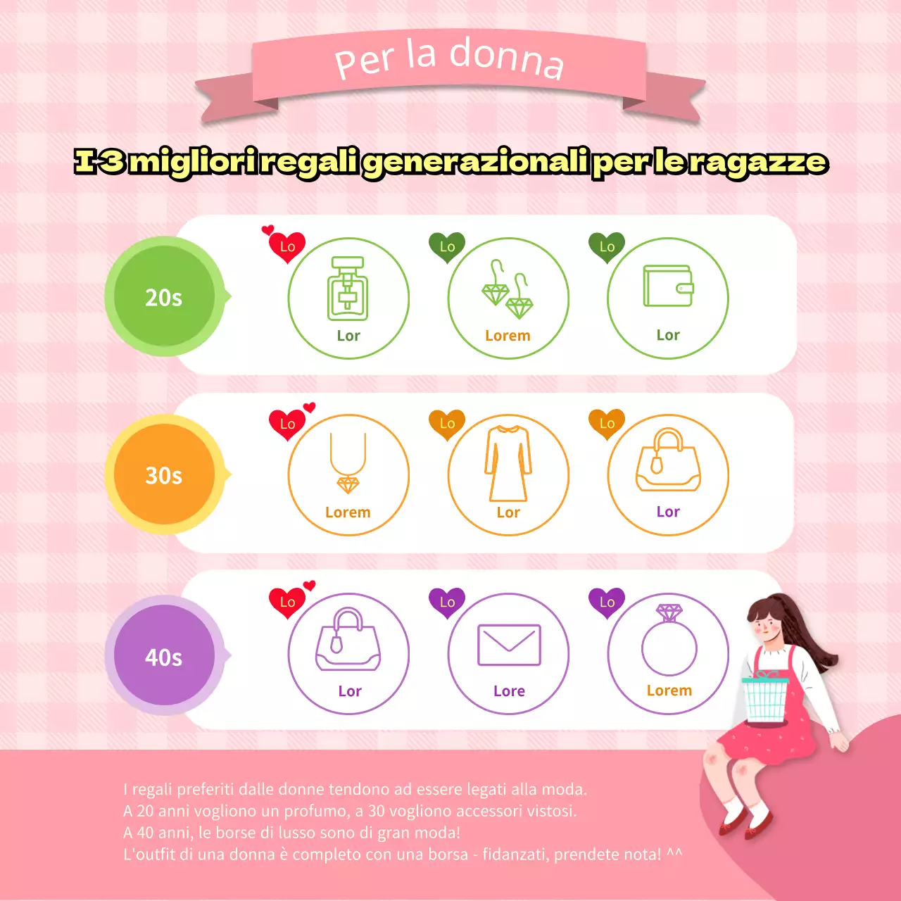 Sondaggio regalo con illustrazione di innamorati su sfondo a scacchi CardNews