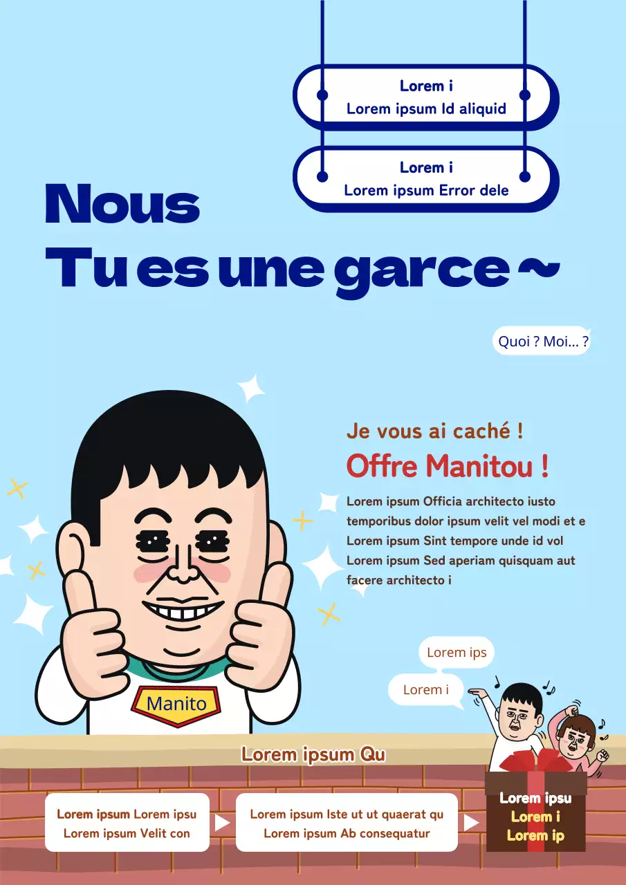 Un guide des fêtes manitou avec des illustrations amusantes de personnages de cartes postales