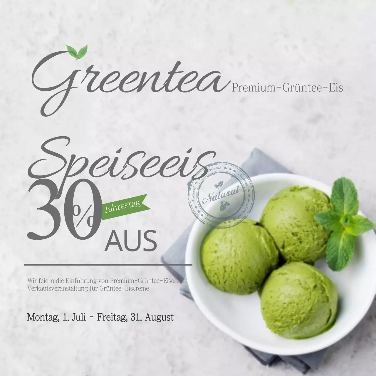 Grüner Tee Eiscreme