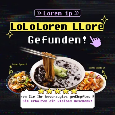Ein schwarzes Cyber-Neon-Thema auf Instagram für Black Day jjajangmyeon Restaurants