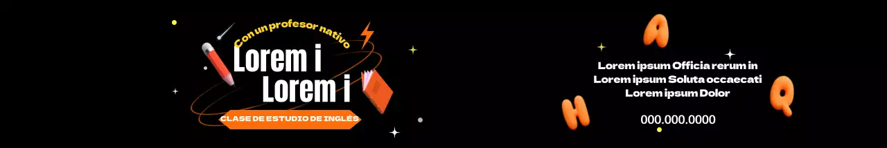 Clases de inglés para niños con un atractivo look naranja y negro