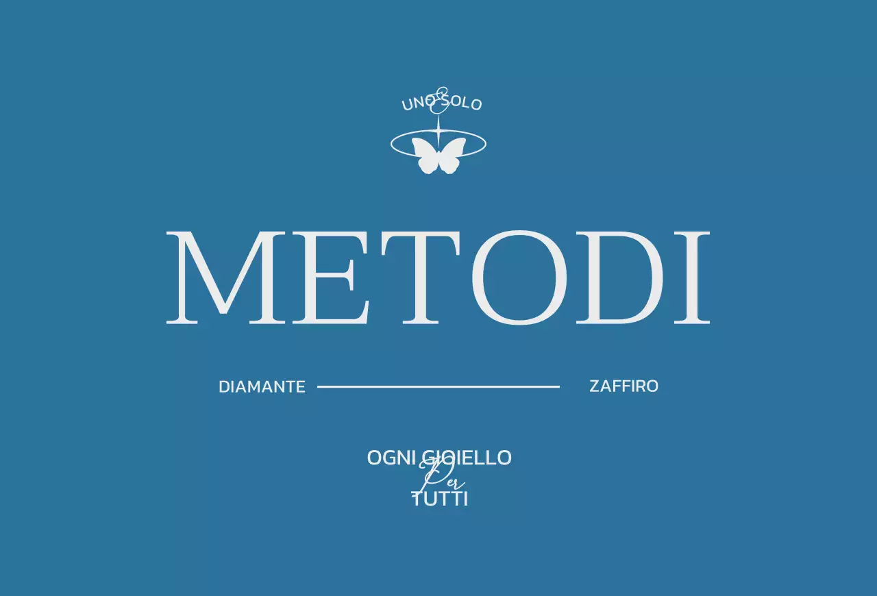 Un marchio di gioielli con un concept rilassante in blu e grigio