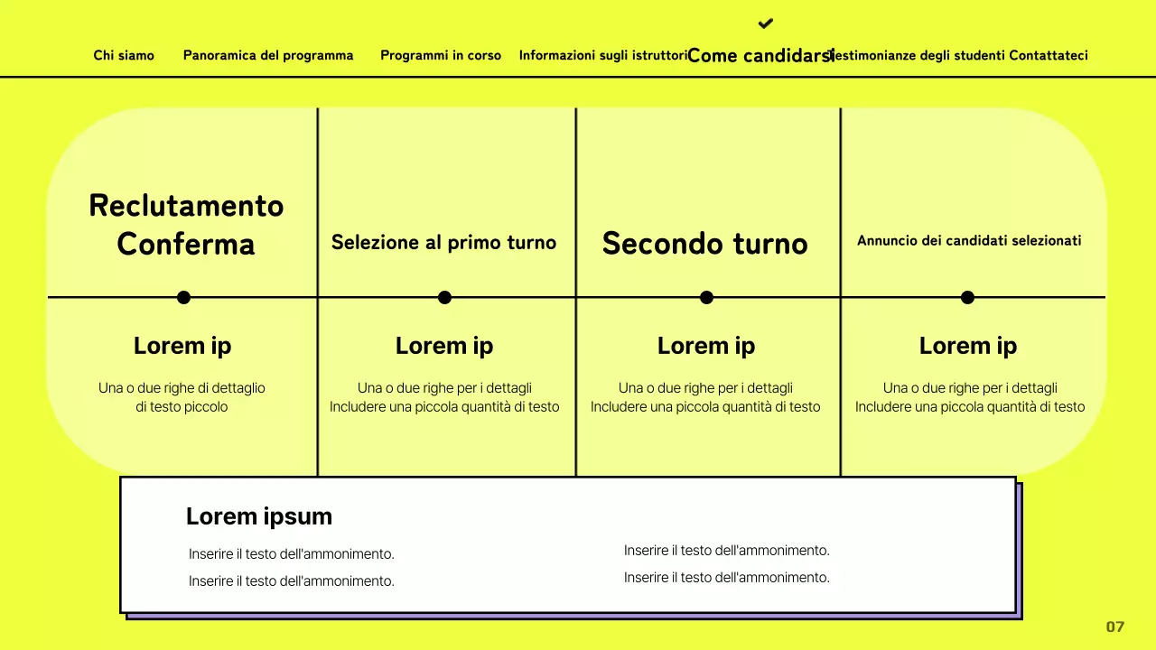Promuovere l'accademia cinematografica con un concetto artistico su sfondo giallo