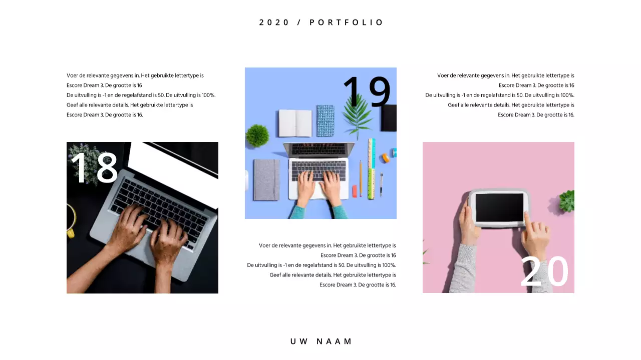 Een eenvoudige portfolio in wit en zwart