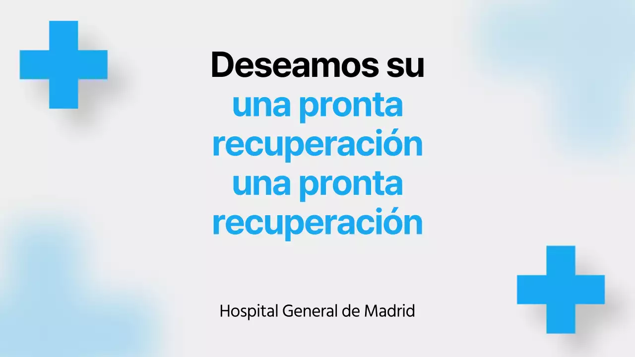 Una guía de la vida hospitalaria con colores azules, líneas limpias y sombras