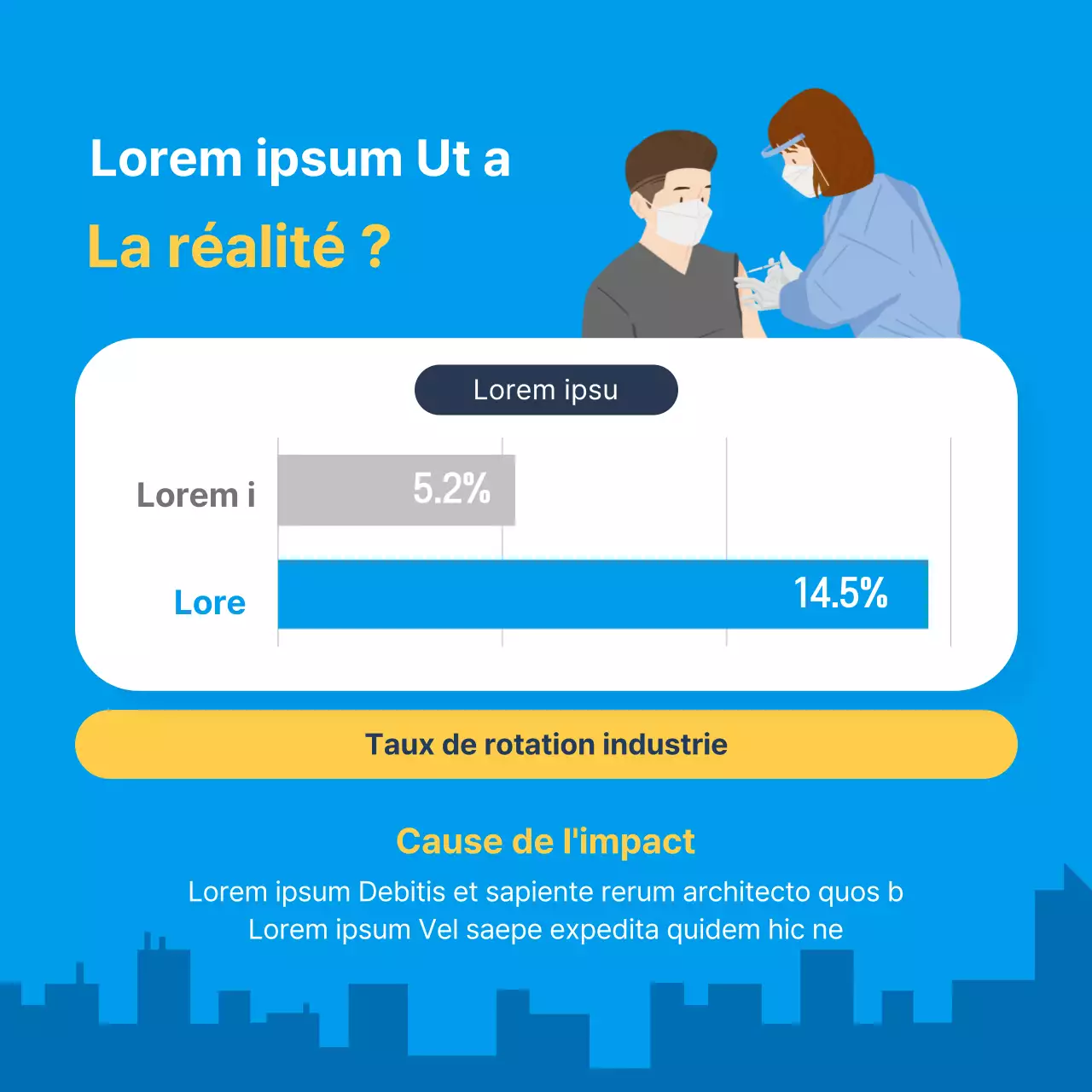 Carte de la Journée mondiale de l'infirmière avec un motif de nouvelles bleues