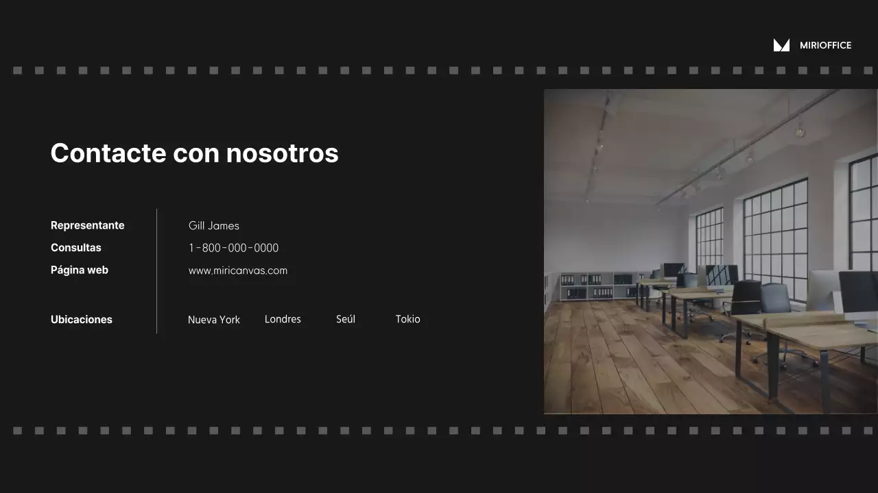 Propuesta de oficina compartida de concepto cinematográfico sencillo y monótono