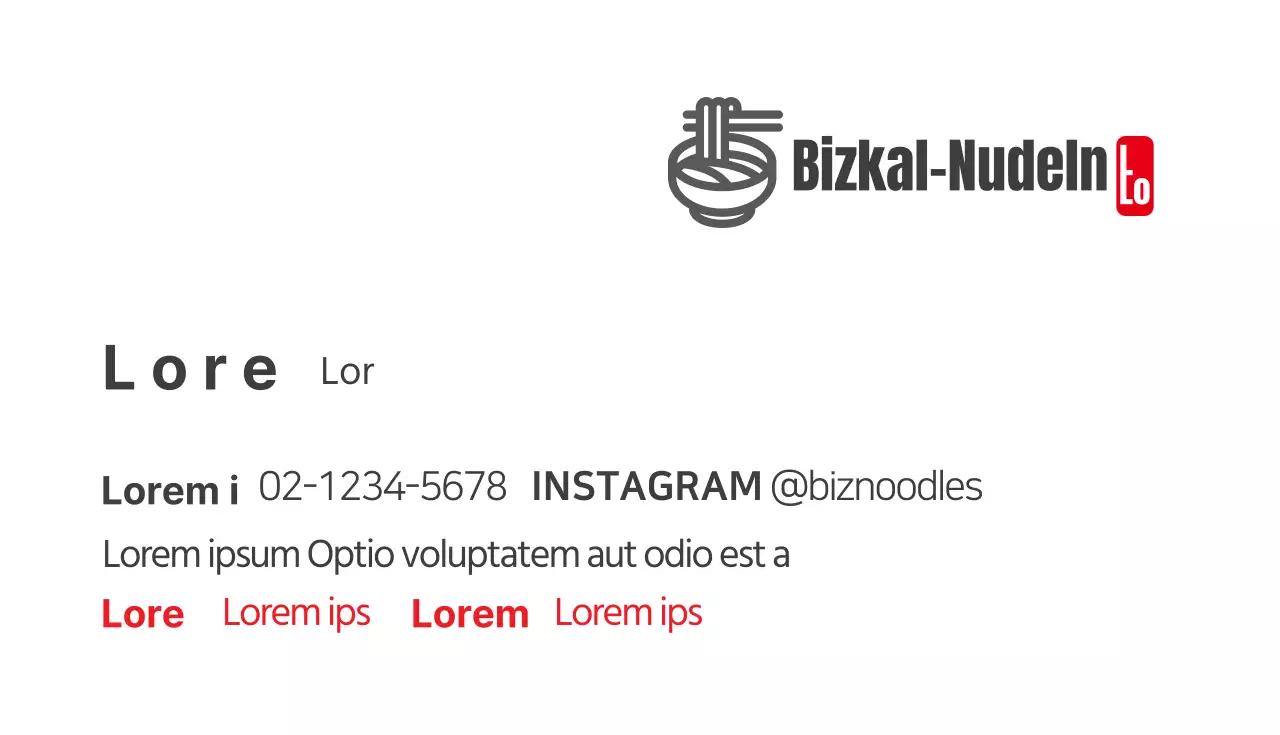 grau rot illustration logo nudel visitenkarte